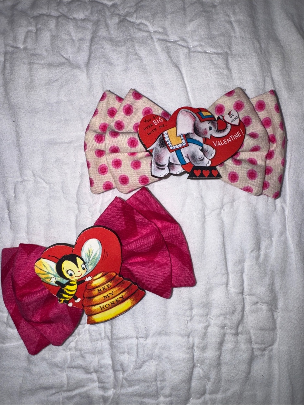 Valentine vintage hair bows